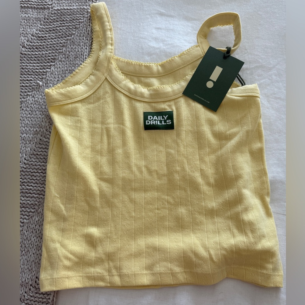 Daily Drills butter pointelle everyday tank brand new size M/L